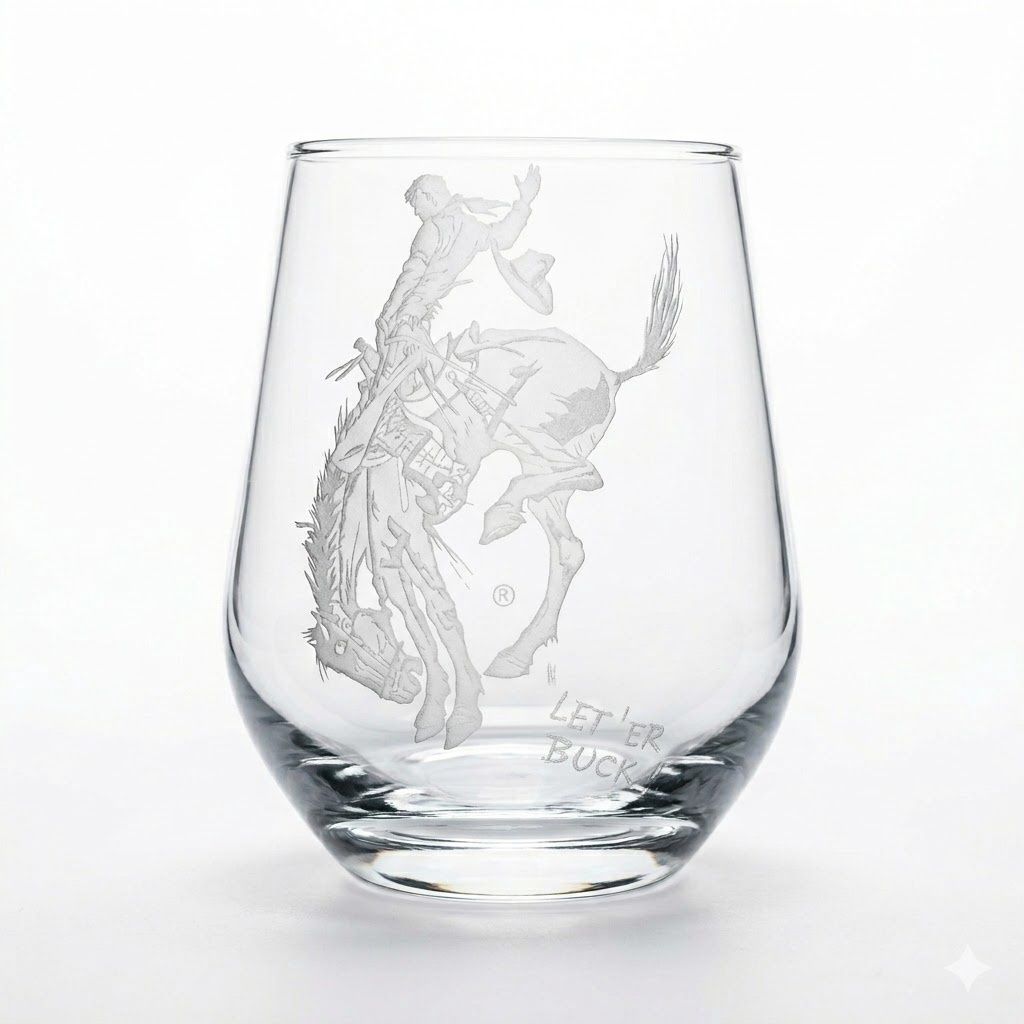 Pendleton Round-Up 16 oz Crystal Stemless Wine Glass