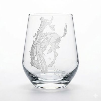 Pendleton Round-Up 16 oz Crystal Stemless Wine Glass