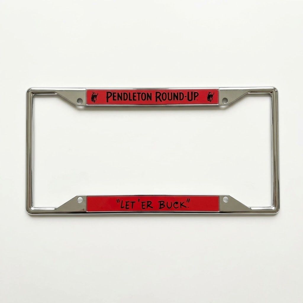 Pendleton Round-Up Metallic License Plate Frame