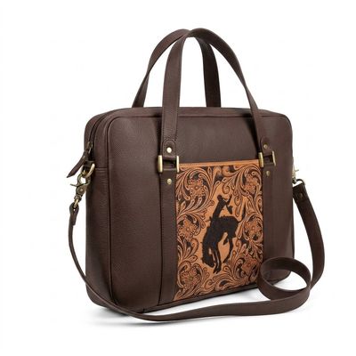 Pendleton Round-Up Tooled Leather Briefcase
