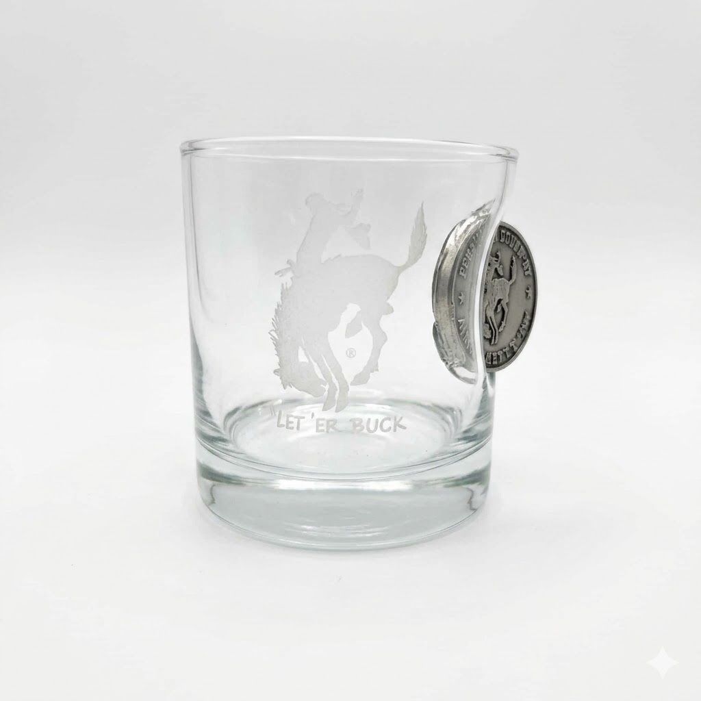 Pendleton Round-Up 2025 Let 'er Buck Room Coin Rocks Glass