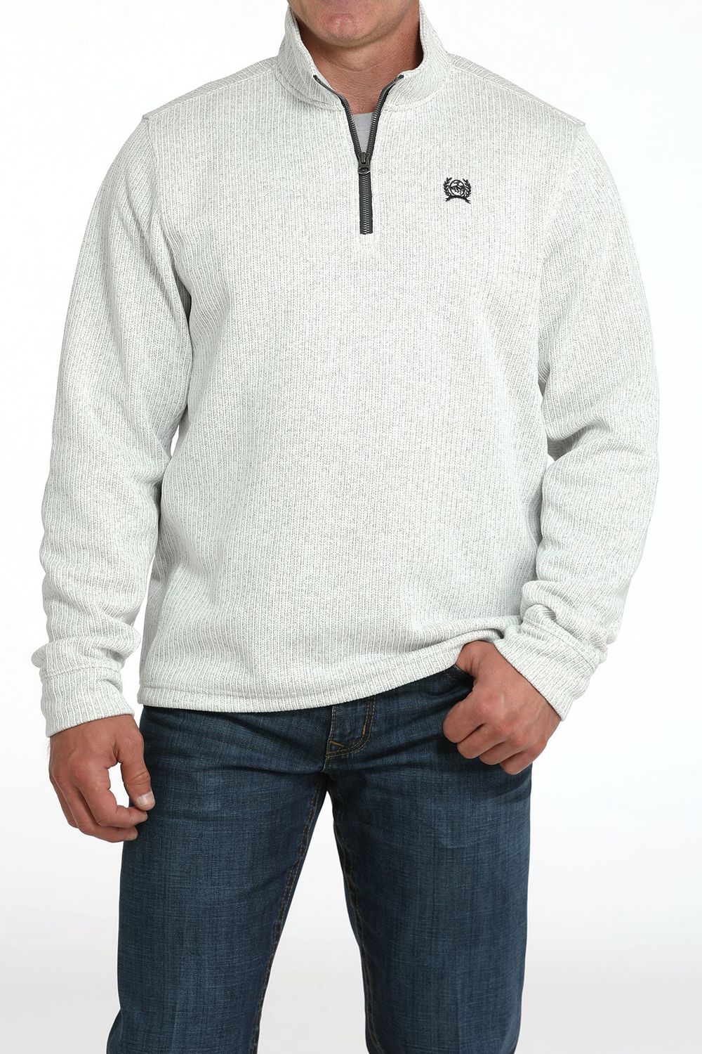 Men's Pendleton Round-Up Cinch 1/4 Zip Gray Pullover