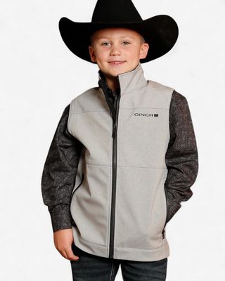 Youth Cinch Pendleton Round-Up Light Gray Bonded Vest