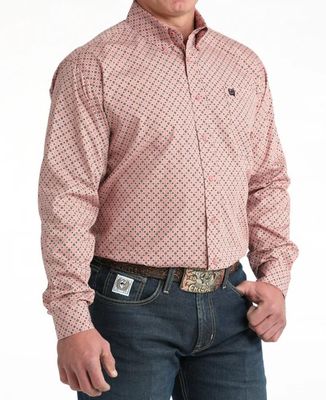 Men's Cinch Pendleton Round-Up Pink/Black Geometric Long Sleeve Button Up
