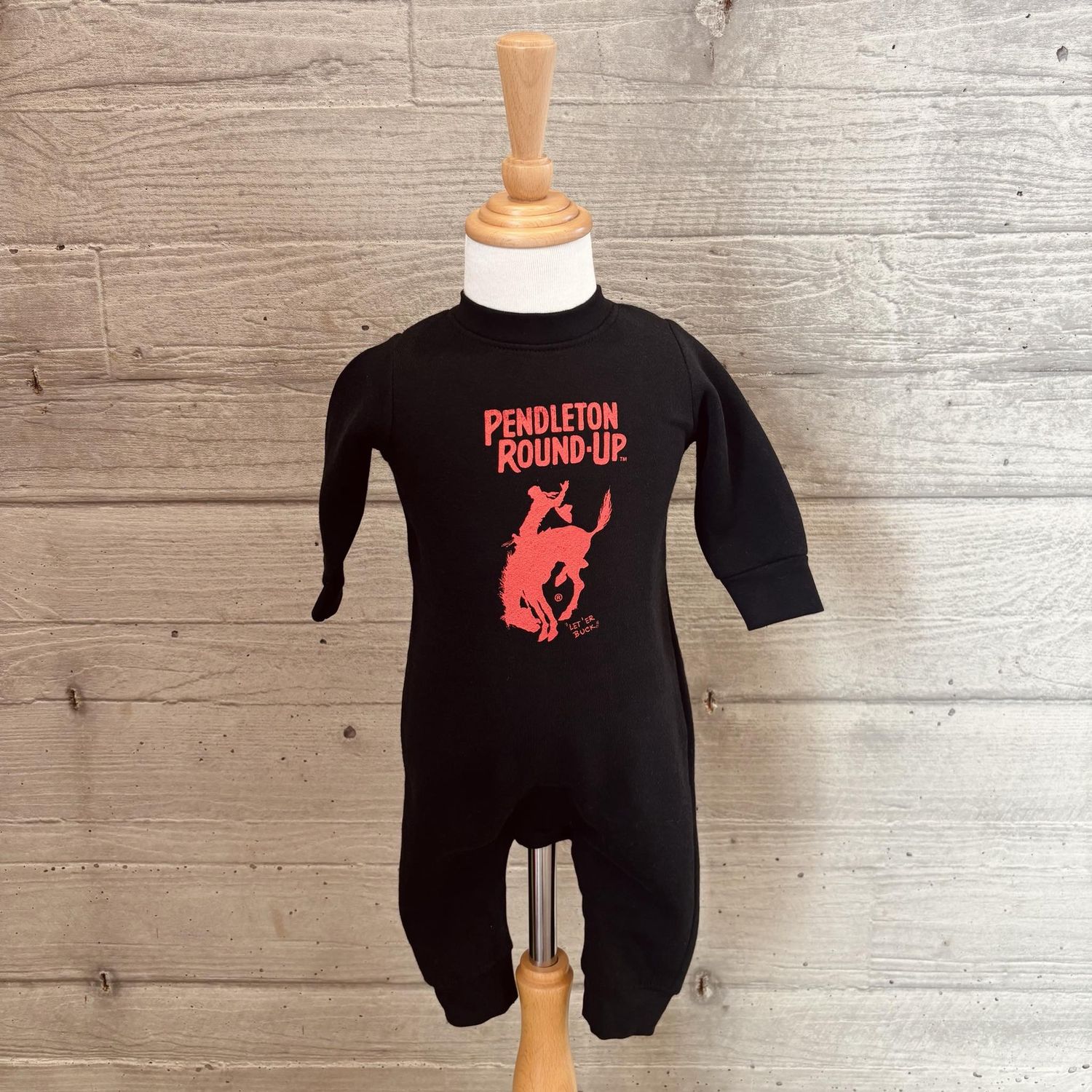 Infant Pendleton Round-Up Black Fleece Romper