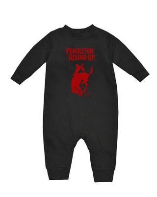 Infant Pendleton Round-Up Black Fleece Romper