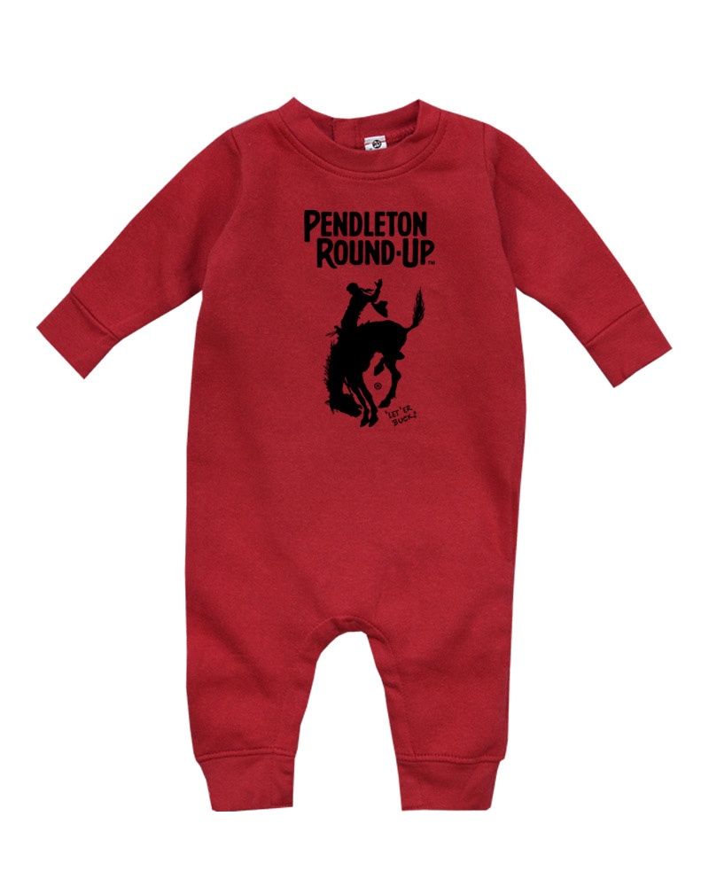 Infant Pendleton Round-Up Red Fleece Romper