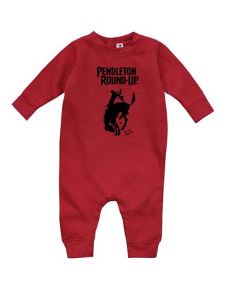 Infant Pendleton Round-Up Red Fleece Romper