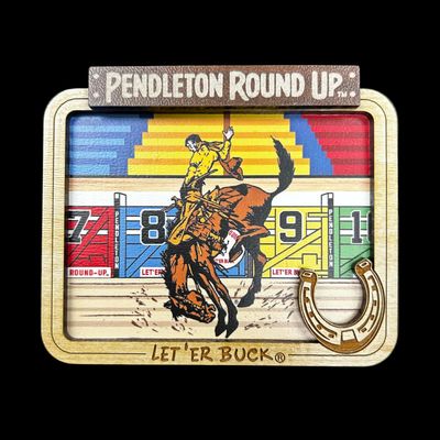 Pendleton Round-Up Wooden  3D Chutes Magnet