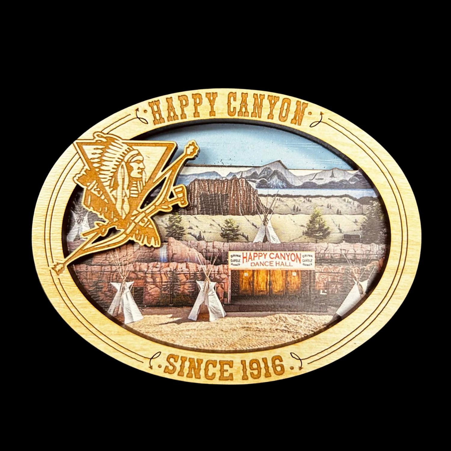 Happy Canyon Wooden 3D Magnet