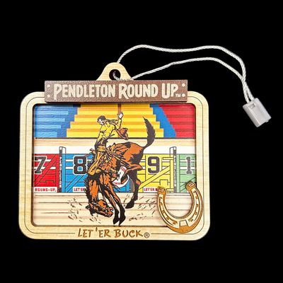 Pendleton Round-Up Wooden 3D Chutes Ornament