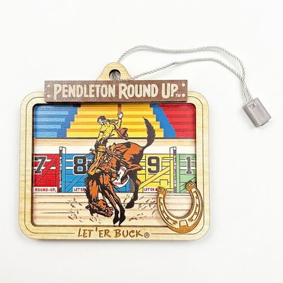 Pendleton Round-Up Wooden 3D Chutes Ornament