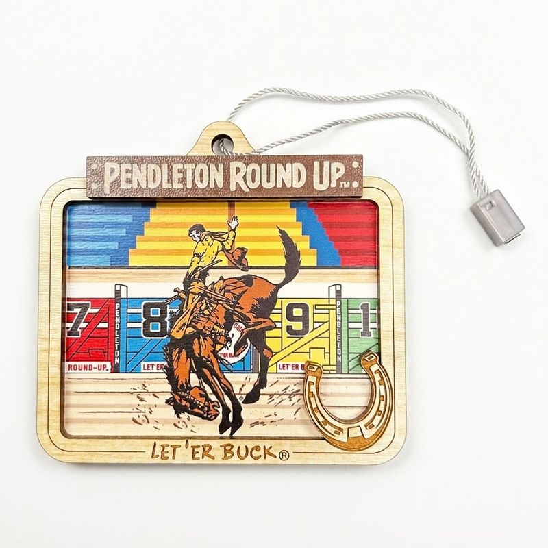 Pendleton Round-Up Wooden 3D Chutes Ornament
