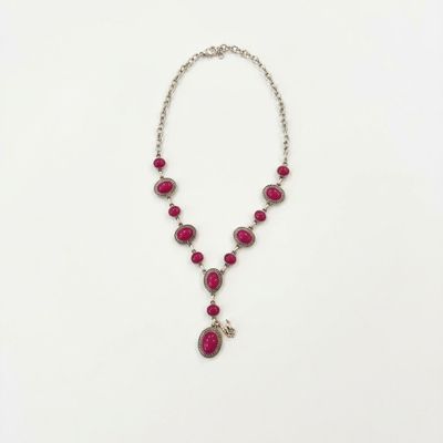 Pendleton Round-Up Pink  Turquoise Western Necklace