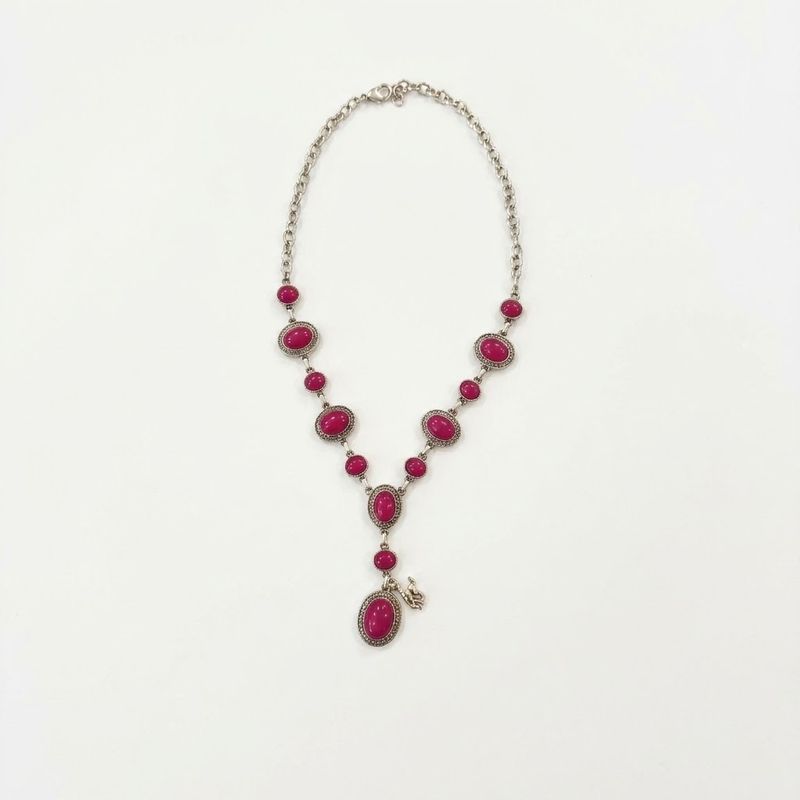 Pendleton Round-Up Pink  Turquoise Western Necklace