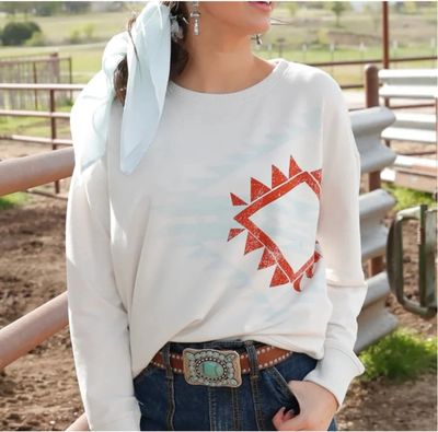 Ladies Cruel Pendleton Round-Up Southwest Crewneck