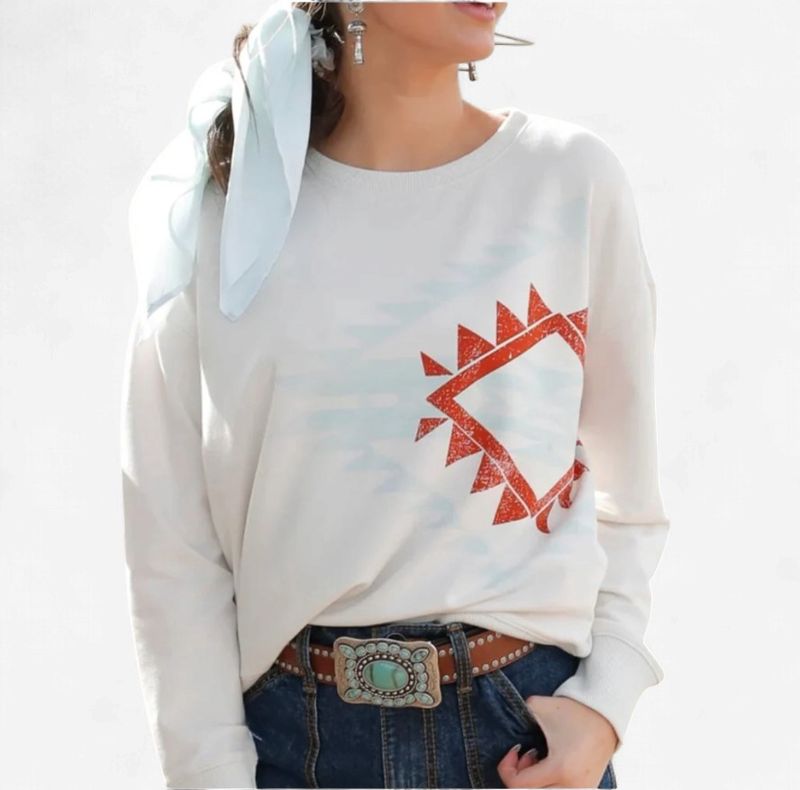Ladies Cruel Pendleton Round-Up Southwest Crewneck