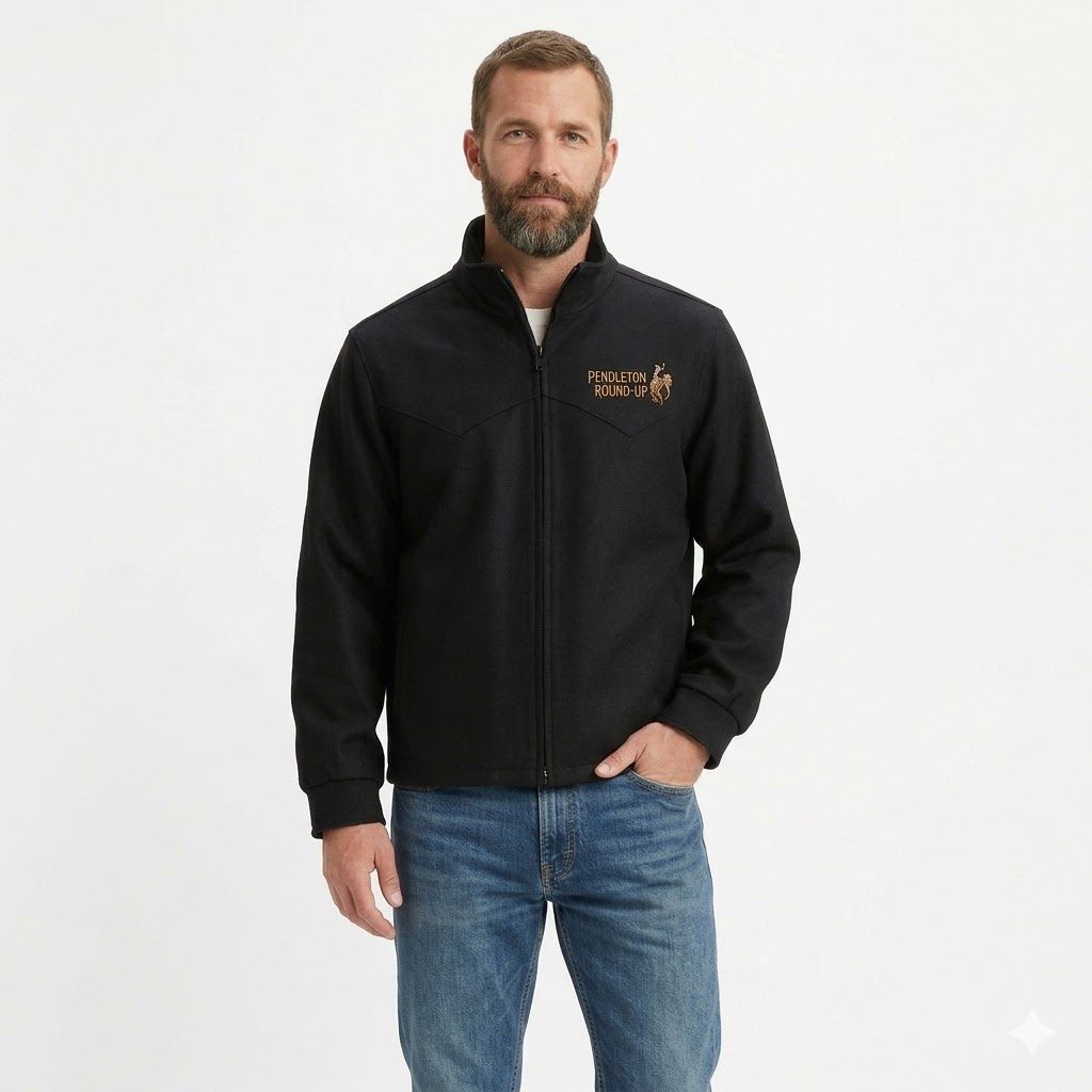 Men's Schaefer Pendleton Round-Up Black Wool Arena Jacket