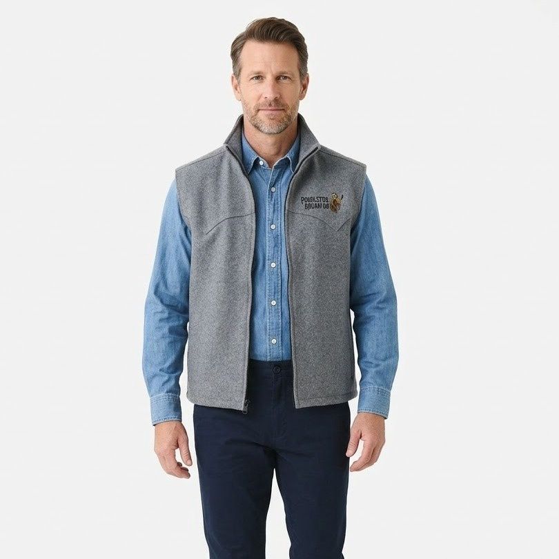 Men's Schaefer Pendleton Round-Up Gray Wool Arena Vest