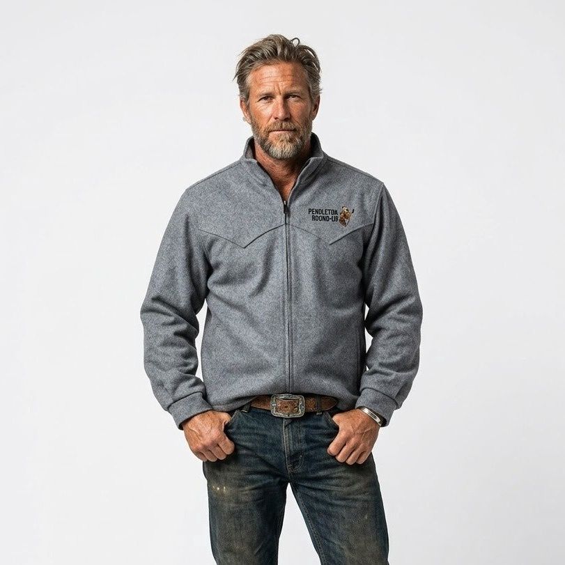 Men's Schaefer Pendleton Round-Up Heather Gray Wool Arena Jacket