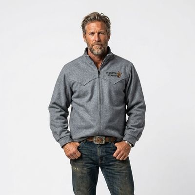 Men's Schaefer Pendleton Round-Up Heather Gray Wool Arena Jacket