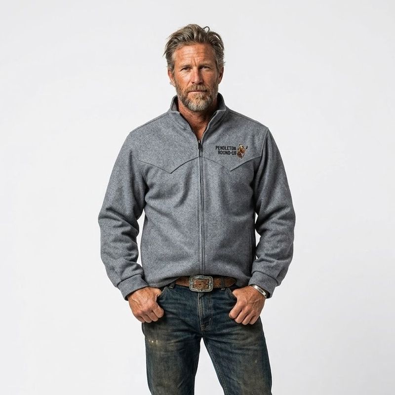 Men's Schaefer Pendleton Round-Up Heather Gray Wool Arena Jacket