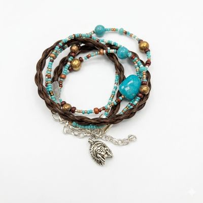 Happy Canyon Turquoise Cheyenne Wrap Bracelet