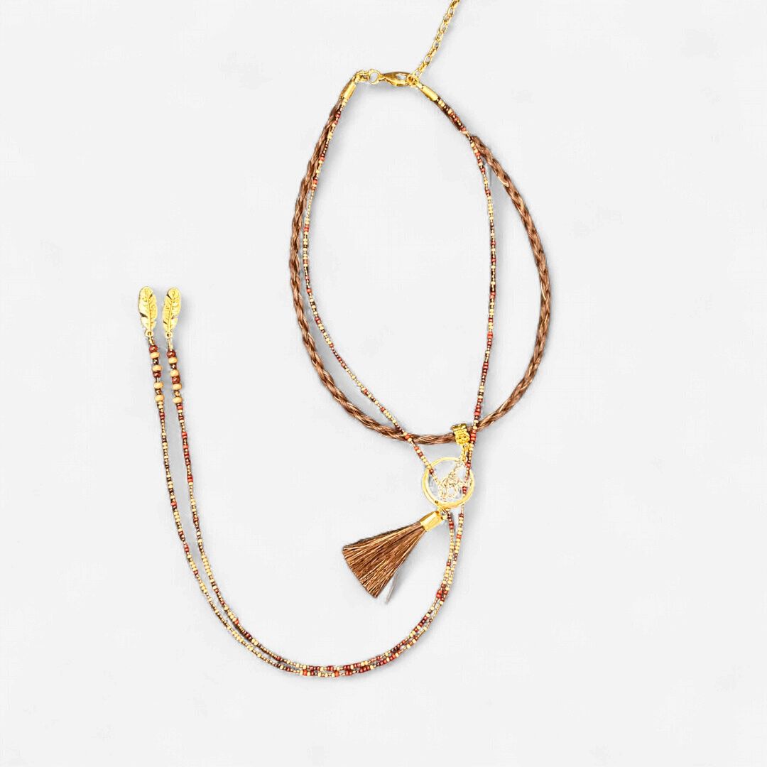 Pendleton Round-Up Lariat Horse Hair Necklace
