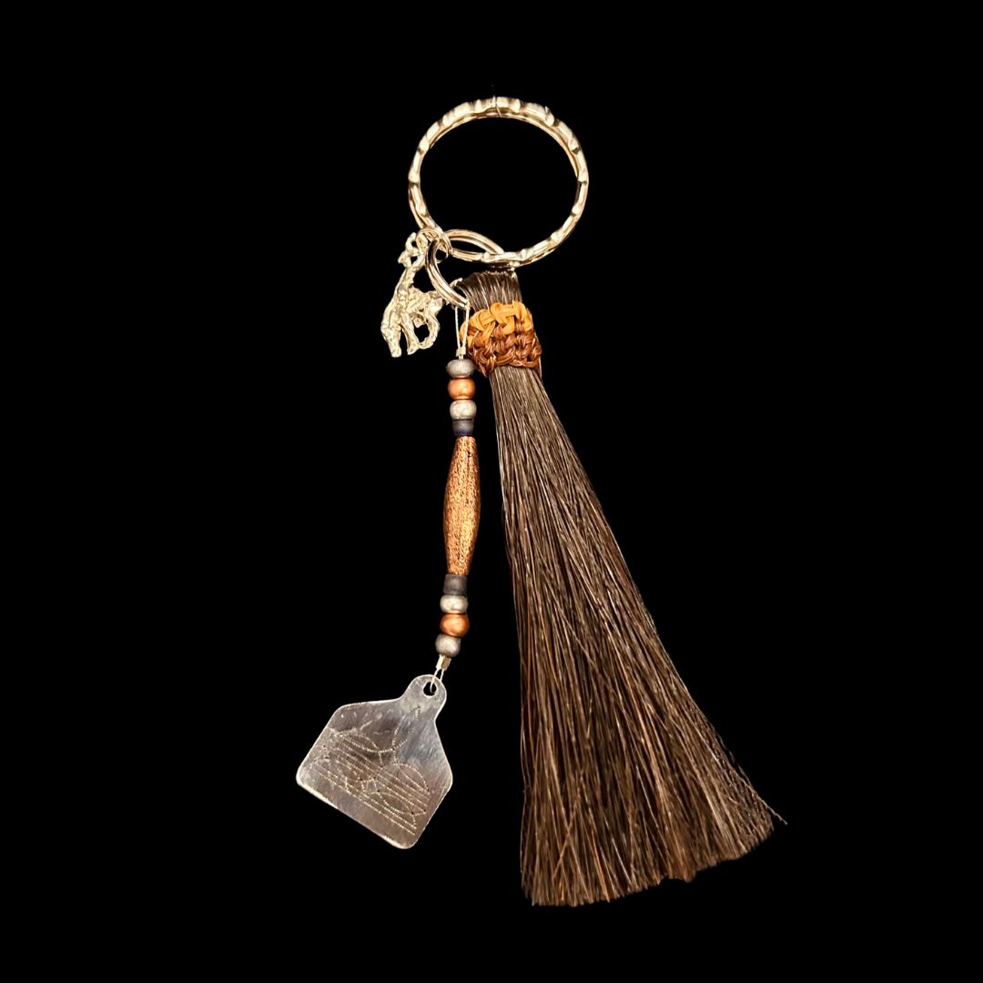 Pendleton Round-Up Boot Stitch Horse Hair Keychain, Color: Copper