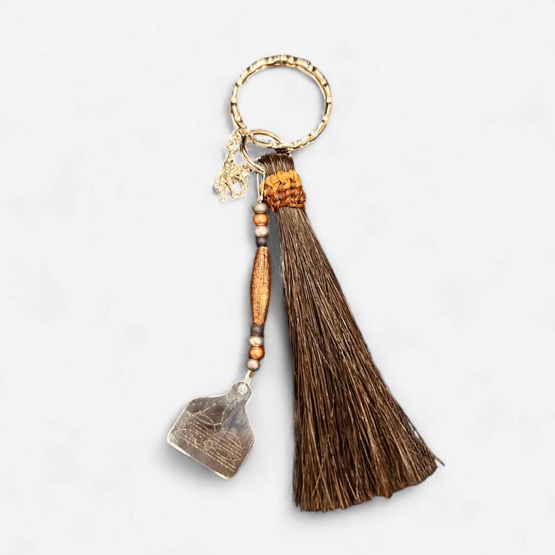 Pendleton Round-Up Boot Stitch Horse Hair Keychain