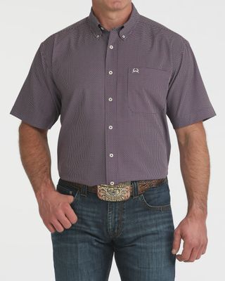 Men's Cinch Pendleton Round-Up Purple Geometric Arenaflex Short Sleeve Button Up