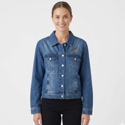 Pendleton Round-Up Scully Leopard Fringe Denim Jacket