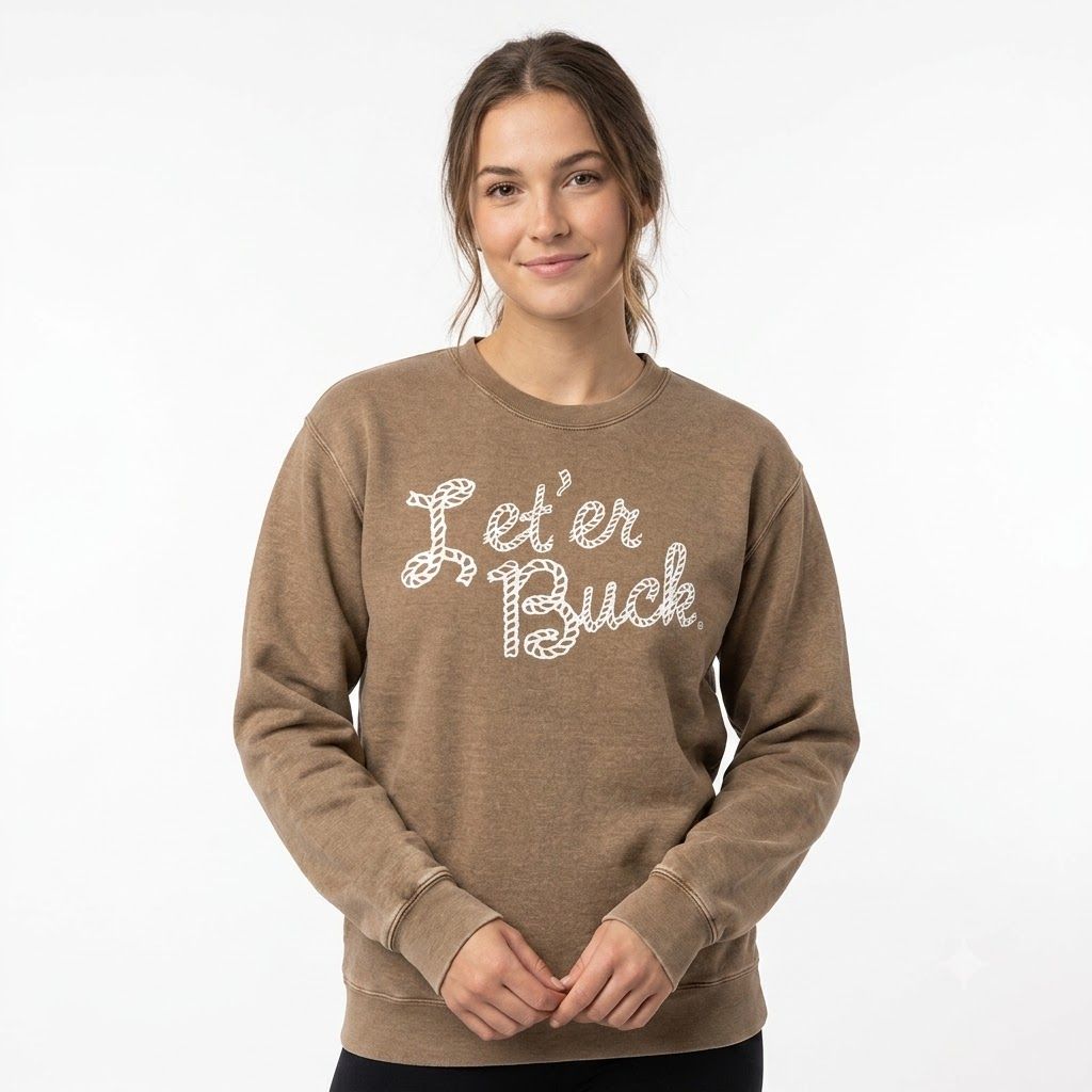 Pendleton Round-Up Let 'er Buck Rope Hazelnut Crewneck