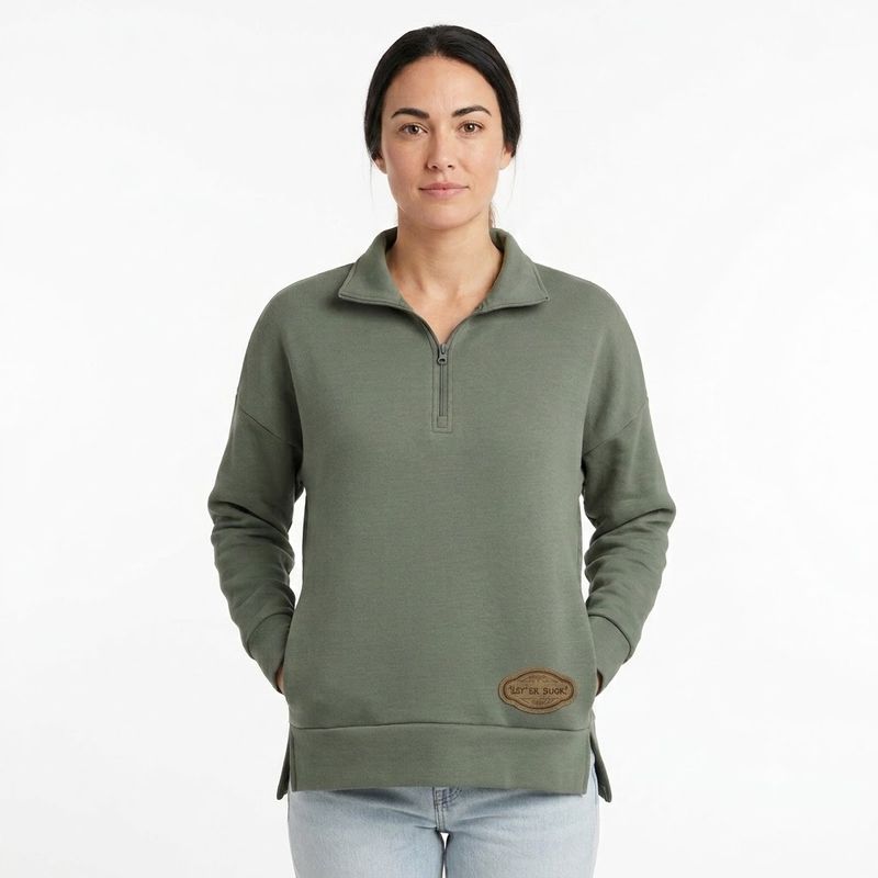 Ladies Pendleton Round-Up Green Cora 1/4 Zip