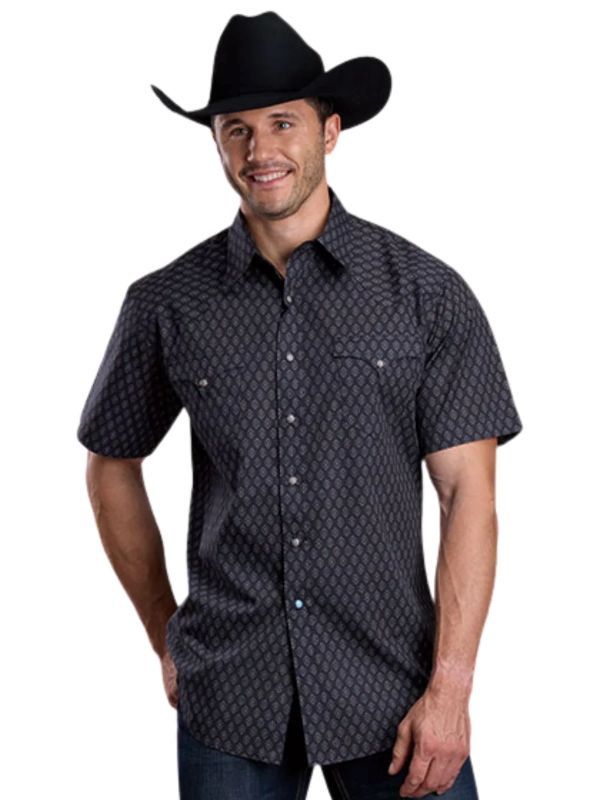Men's Roper Pendleton Round-Up Aztec Short Sleeve Snap