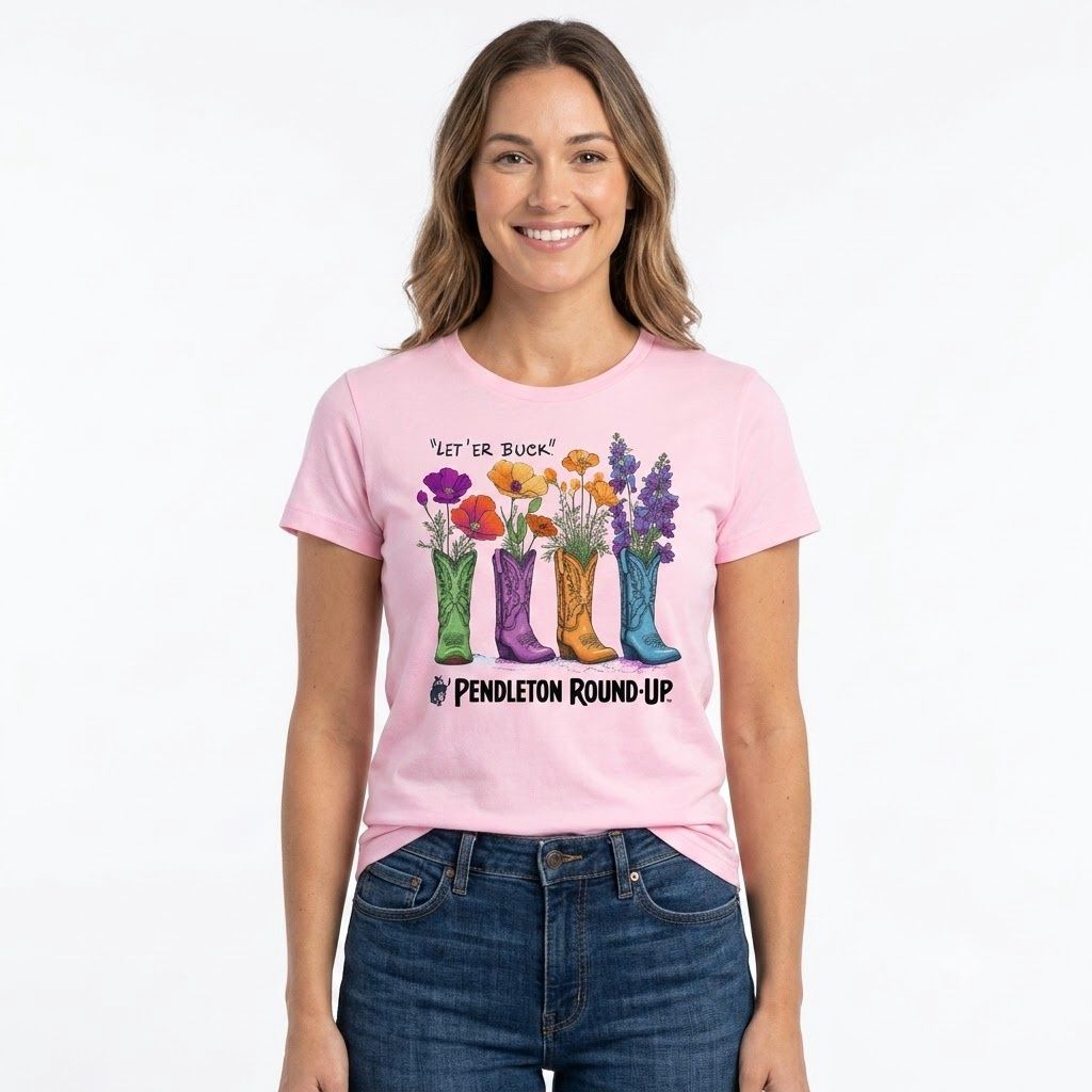 Ladies Pendleton Round-Up Floral Boot Tee