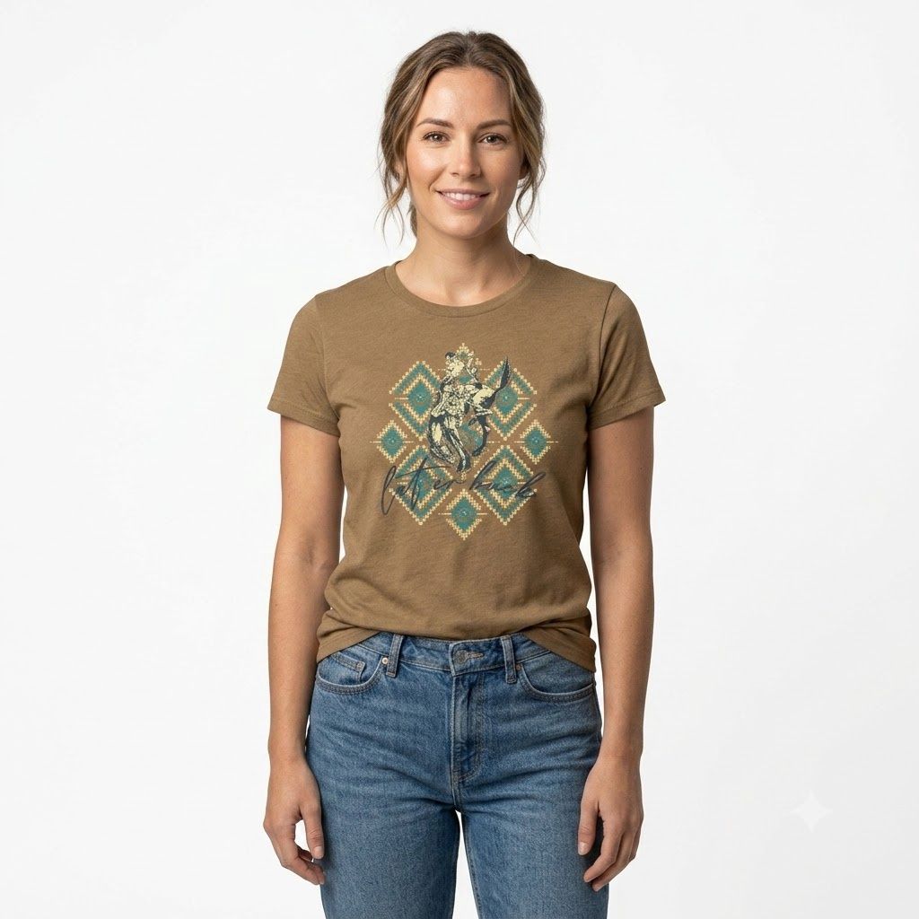 Ladies Pendleton Round-Up Beaded Warrior Tee