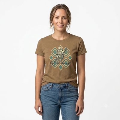 Ladies Pendleton Round-Up Beaded Warrior Tee