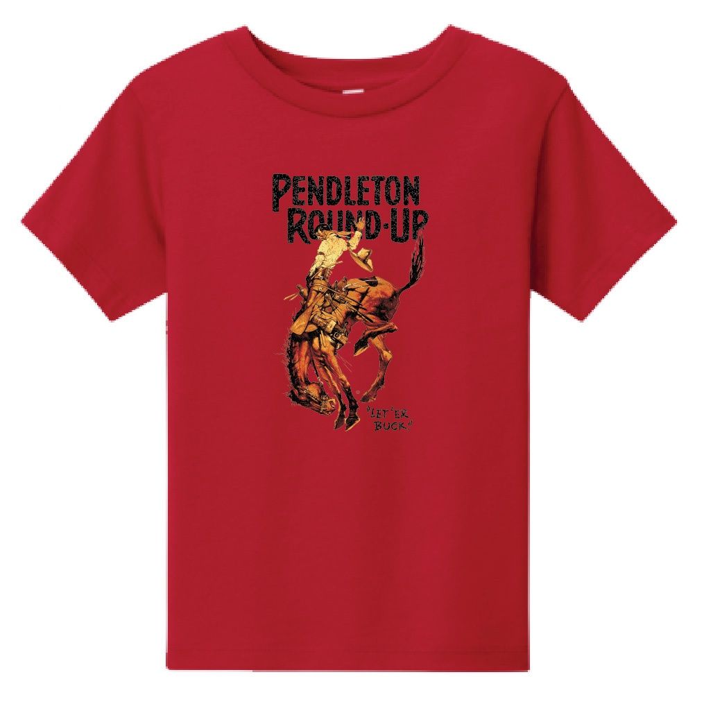 Toddler Pendleton Round-Up Red Full Color Bucking Horse Tee, size: 2T