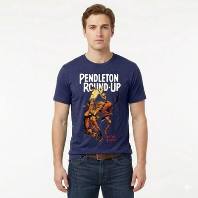 Pendleton Round-Up Navy Full Color Bucking Horse Tee