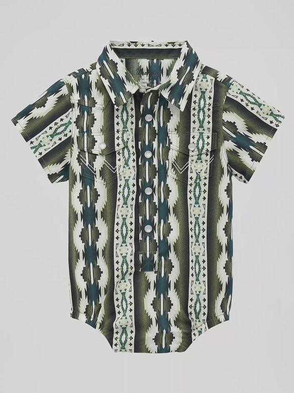 Infant Boys Pendleton Round-Up Boy Short Sleeve Checotah Onesie