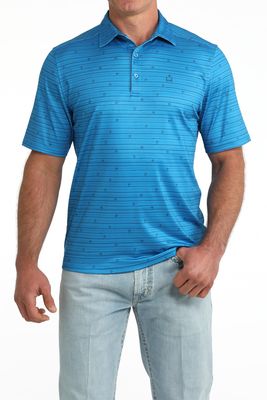 Men's Cinch Pendleton Round-Up Blue  Bronco ArenaFlex Polo