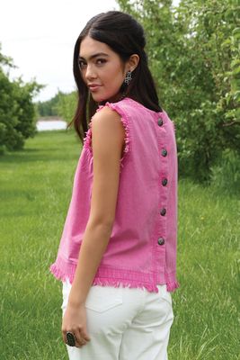 Ladies Cruel Pendleton Round-Up Pink Concho Tank