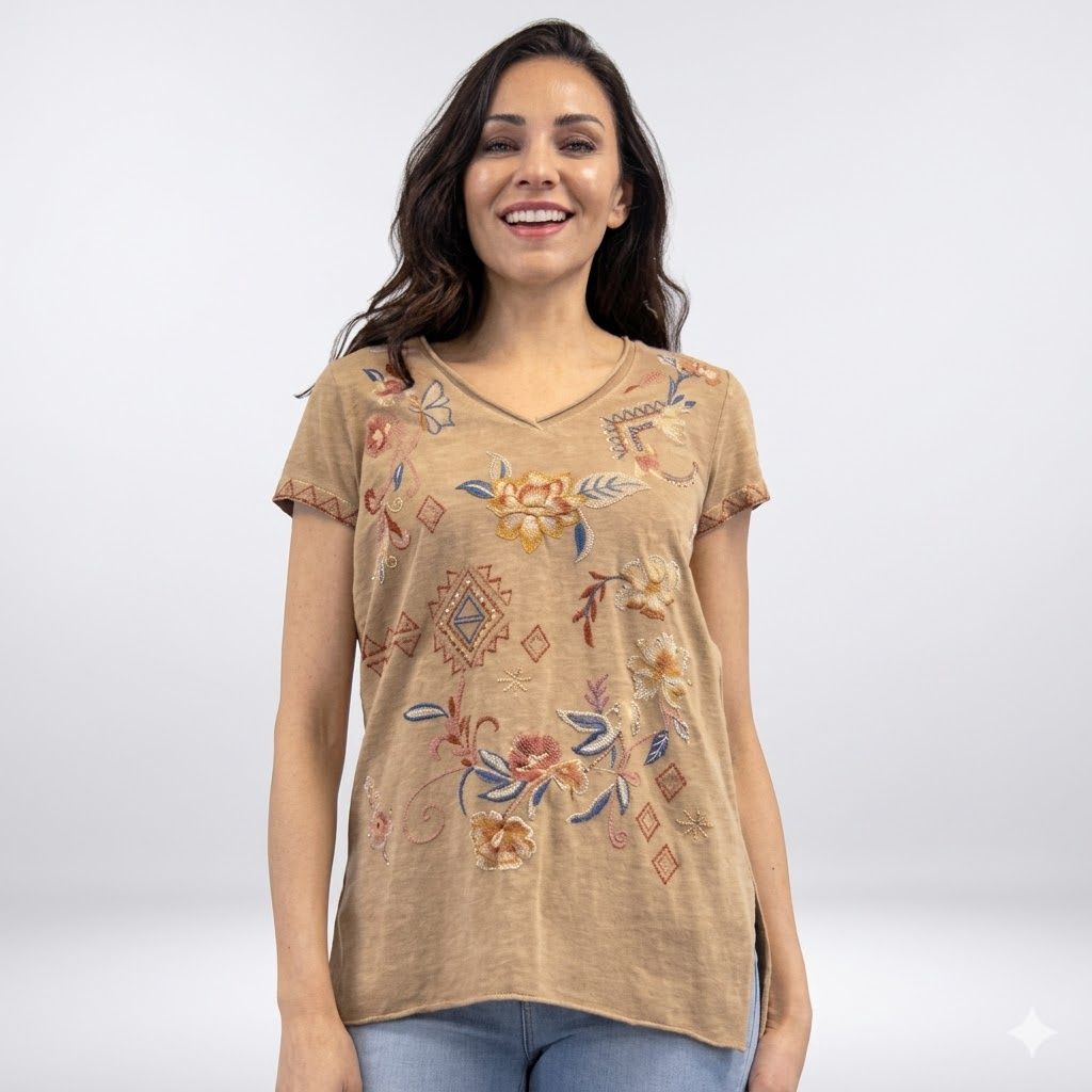 Ladies Caite Pendleton Round-Up Dijon Ezra Tee
