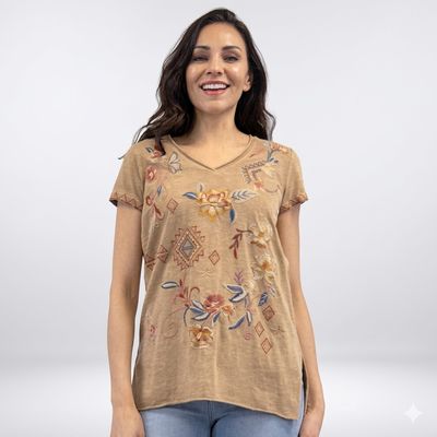 Ladies Caite Pendleton Round-Up Dijon Ezra Tee