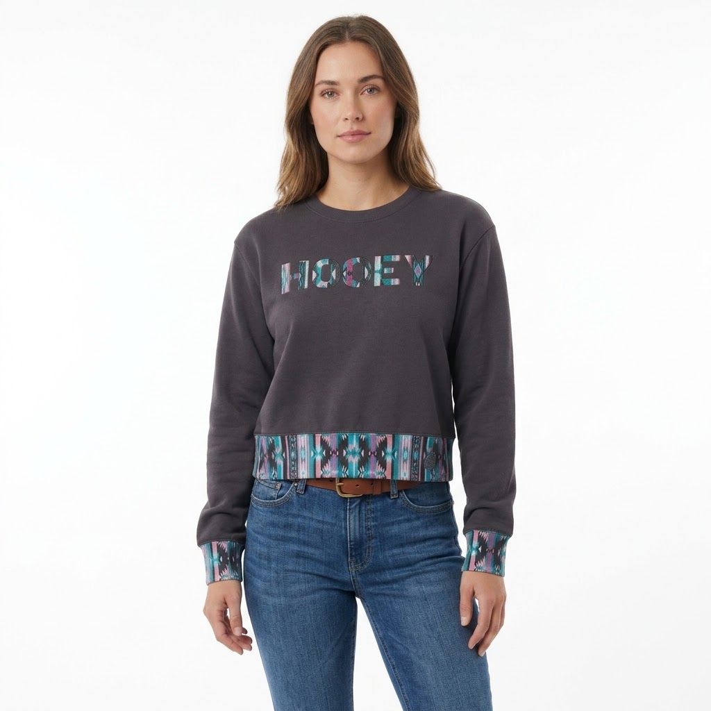 Ladies Hooey Pendleton Round-Up On Deck Crewneck