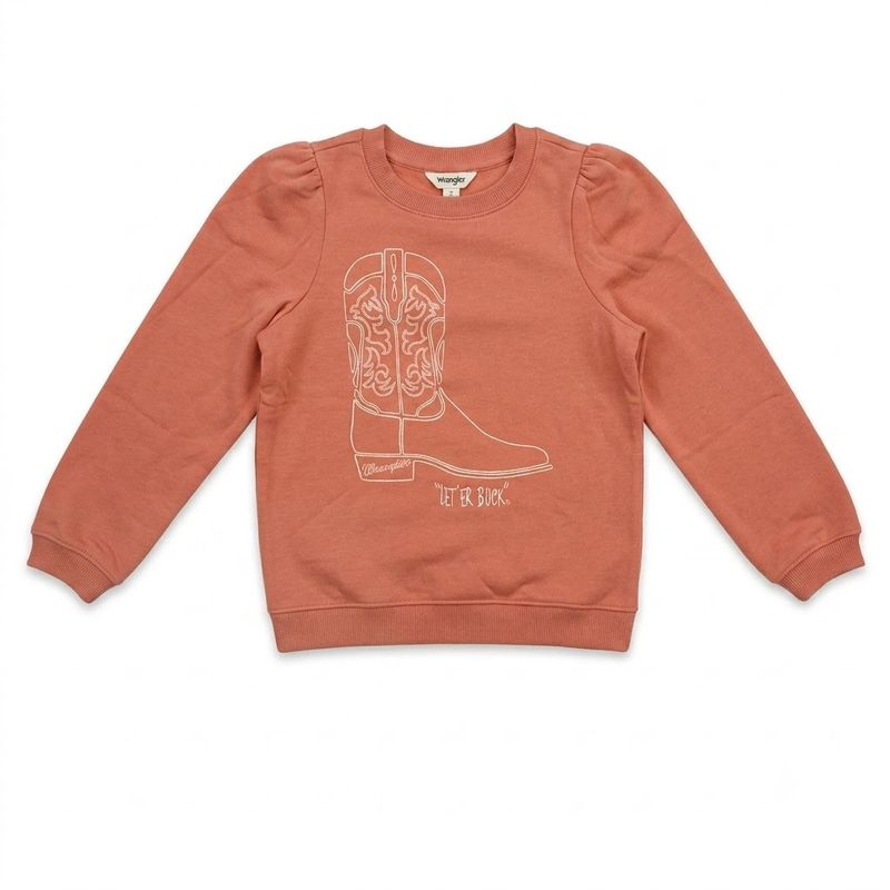 Youth Girls Wrangler Pendleton Round-Up Boot Crewneck