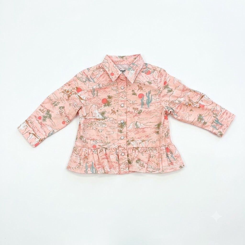 Infant Girls Wrangler Pendleton Round-Up Pink Western Long Sleeve Snap