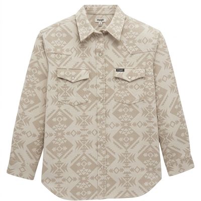 Ladies Wrangler Pendleton Round-Up Cream Aztec Shacket
