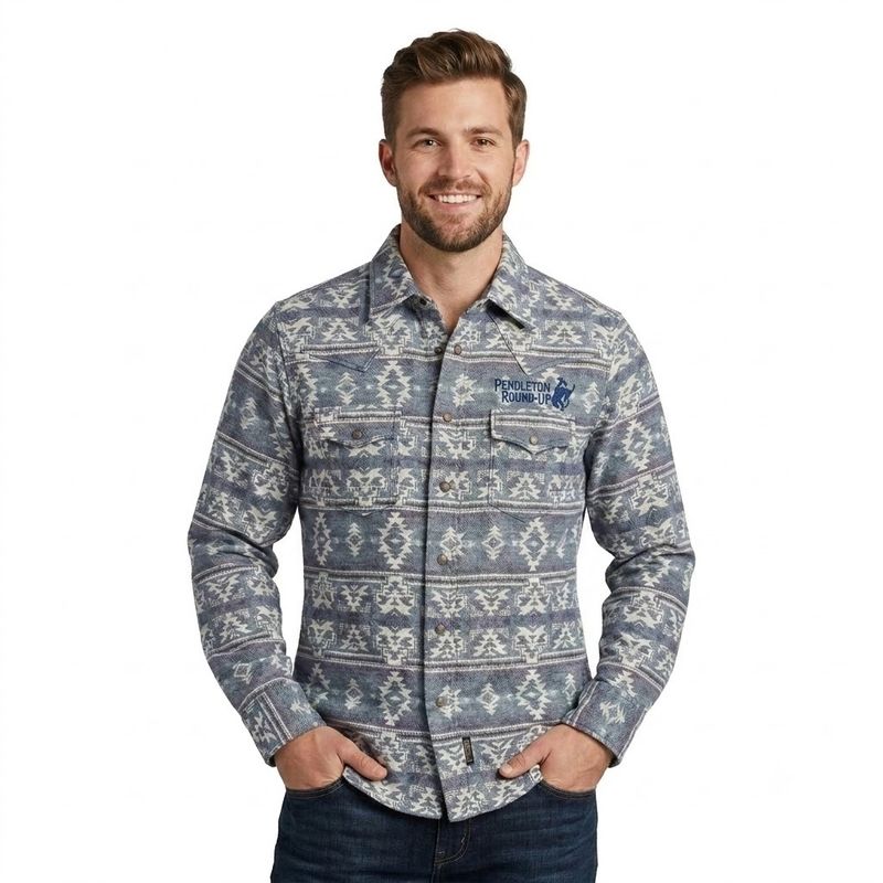 Men's Wrangler Retro Pendleton Round-Up Navy Aztec